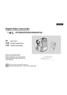 Samsung VP D 270 i manual. Camera Instructions.